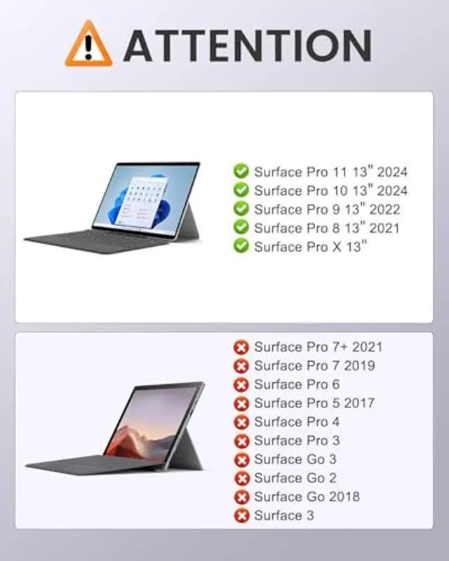 Alt view image 2 of 5 - MoKo Keyboard for Surface Pro 11/10/9/8/X, 7 Color Backlight Keyboard for Surface Pro 11 2024, Wireless Surface Pro 11/Pro 10/Pro 9 Keyboard with Trackpad/Pen Holder, Blackgray