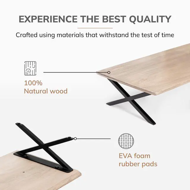 Alt view image 2 of 5 - Anji Mountain Monitor Stand - Desktop Organizer & Laptop Riser, Ergonomic Monitor Riser, Space-Saving Monitor Stand for Desk, Durable Construction, Easy Assembly, Ideal for Home & Office,Biscotti