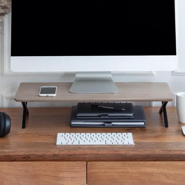 Main image of Anji Mountain Monitor Stand - Desktop Organizer & Laptop Riser, Ergonomic Monitor Riser, Space-Saving Monitor Stand for Desk, Durable Construction, Easy Assembly, Ideal for Home & Office,Biscotti