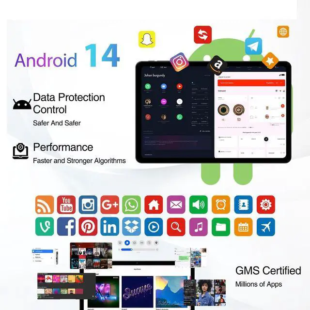 Alt view image 2 of 5 - DOOGEE T30S Android 14 2.4K 11 Inch 16GB RAM 256GB ROM 8580mAh Battery Octa Core Gaming Tablet with Dual SIM 4G TUV Certified 4 Hi-Res Audio Speakers 5G WiFi, Gray