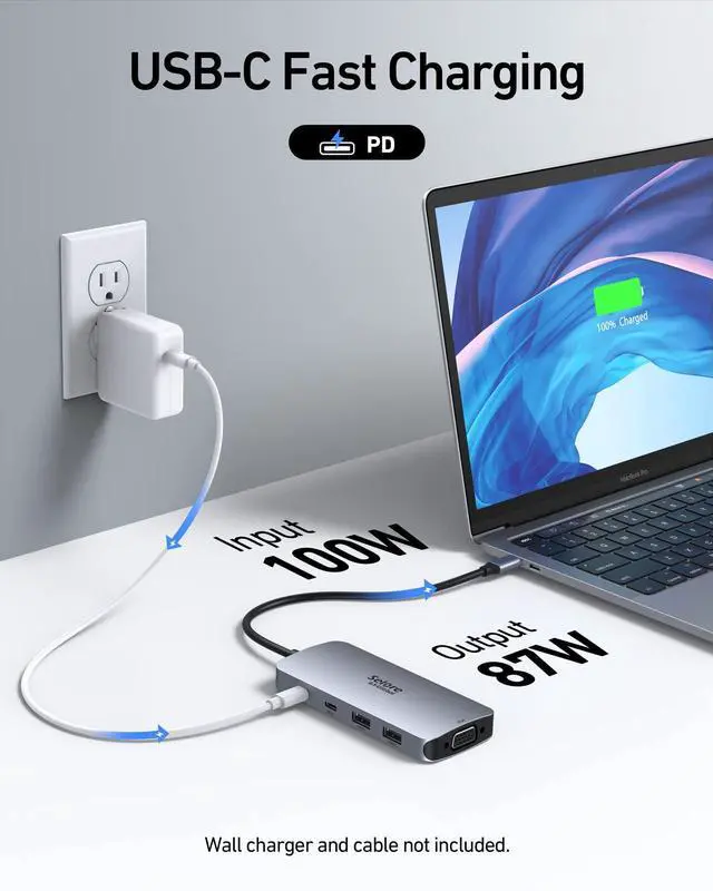 Alt view image 4 of 5 - Selore USB C Docking Station Dual HDMI Monitor Adapter 10Gbps USB C Hub