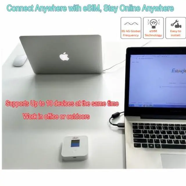 Alt view image 5 of 5 - Sunhans eSunFi SHFiEL40 4G LTE WiFi Mobile Hotspot Router, Worldwide WiFi Portable High Speed WiFi Hotspot, No SIM Card Needed,Secure Wireless Network Anywhere, Mini Size, Only 135g