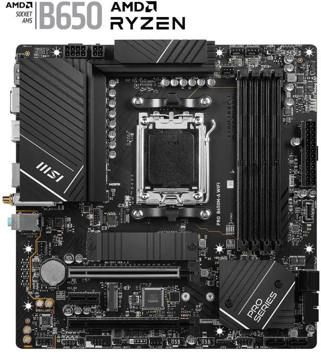 Alt view image 2 of 5 - MSI PRO B650M-A WiFi Motherboard AMD B650 Socket AM5 Micro ATX