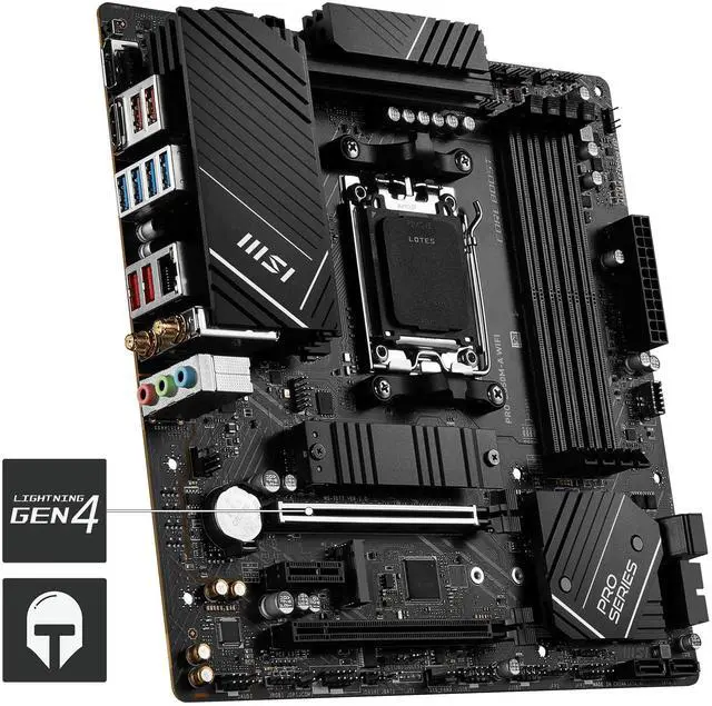 Alt view image 5 of 5 - MSI PRO B650M-A WiFi Motherboard AMD B650 Socket AM5 Micro ATX
