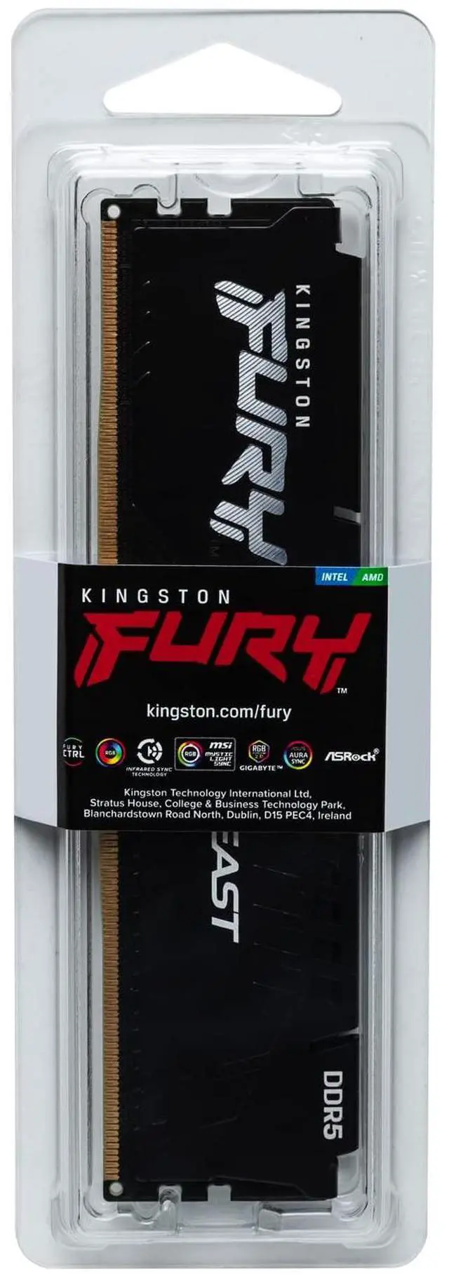 Alt view image 5 of 5 - Kingston Technology Fury Beast Black 16GB 4800MT/s DDR5 CL38 XMP 3.0 Ready Computer Memory (Kit of 2) KF548C38BBK2-16