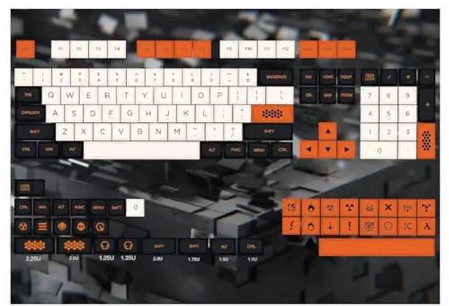 Alt view image 2 of 5 - YMDK Carbon Dye Sub ZDA PBT Keycap Similar to XDA for MX Keyboard 104 87 61 Melody 96 KBD75 ID80 GK64 68(Only Keycap) (Carbon)