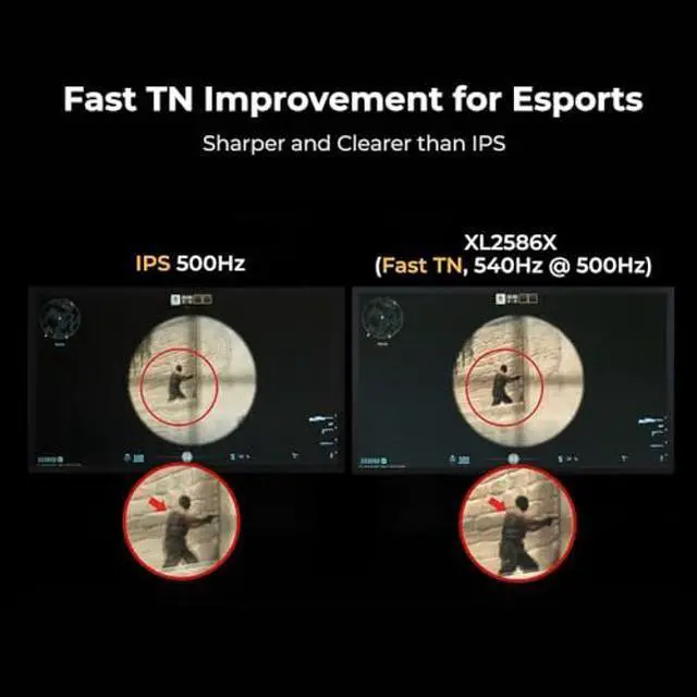 Alt view image 4 of 5 - BenQ Zowie XL2586X | 24.1 | Fast TN 540Hz Gaming Monitor for Esports | Motion Clarity DyAc2 | 1080p | XL Setting to Share | Shielding Hood | New Industrial Grade Ball Bearing Height Adjustment