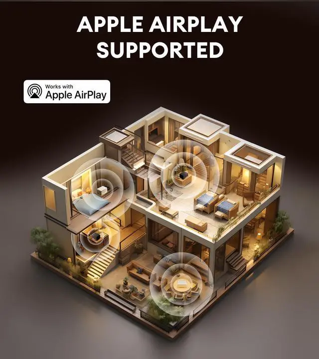 Alt view image 5 of 5 - Edifier D32 Tabletop Wireless Speaker, Hi-Res Audio, LDAC, ALAC, 60W (RMS), 2.1 Acoustic Architecture, 11h Playtime, APP Control, Bluetooth 5.3, AirPlay2, USB-C and AUX Inputs, Brown