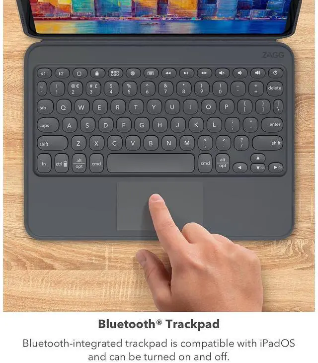 Alt view image 3 of 5 - ZAGG - Pro Keys Wireless Keyboard with Trackpad and Detachable Case - Compatible with The Apple iPad 10.2"(Gen 7,8,9) - Charcoal