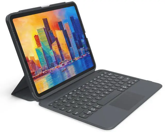 Main image of ZAGG - Pro Keys Wireless Keyboard with Trackpad and Detachable Case - Compatible with The Apple iPad 10.2"(Gen 7,8,9) - Charcoal