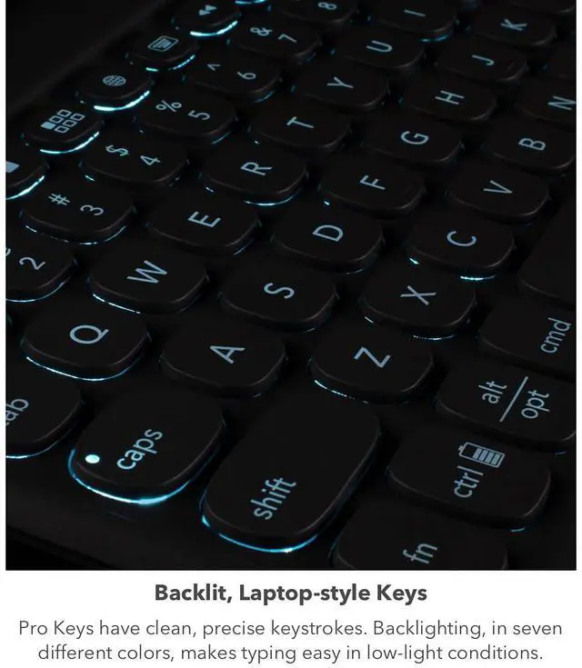 Alt view image 5 of 5 - ZAGG - Pro Keys Wireless Keyboard with Trackpad and Detachable Case - Compatible with The Apple iPad 10.2"(Gen 7,8,9) - Charcoal