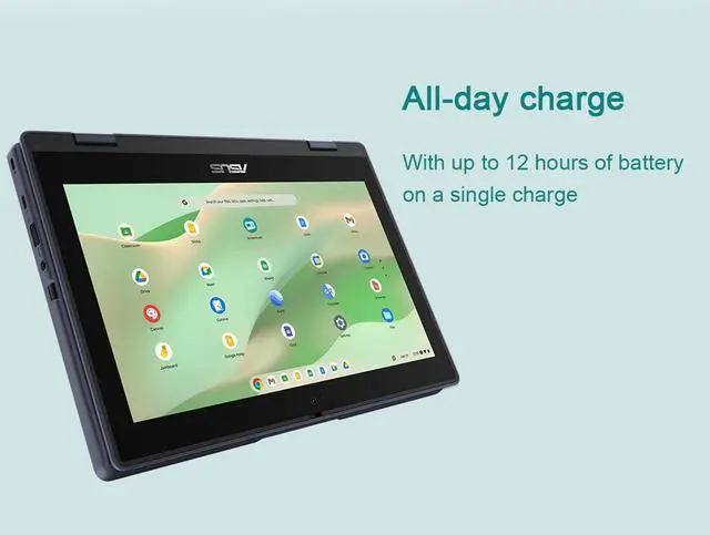 Alt view image 4 of 5 - ASUS Chromebook Flip CR11 2-in-1 (11.6" Touchscreen, Intel N100, 4GB RAM, 96GB Storage), Ruggedized & Water Resistant, Convertible Students & Home Laptop, IST Pen, Long Battery Life, Chrome OS