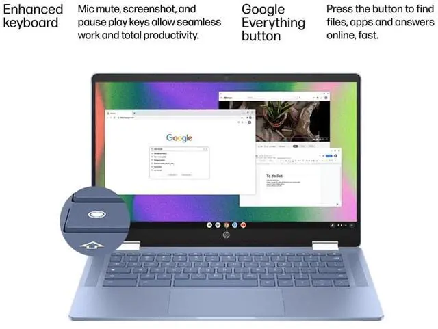 Alt view image 5 of 5 - HP Chromebook X360 14 2-in-1 Laptop (14" HD Touchscreen, Intel N200, 4GB RAM, 256GB Storage (128GB eMMC + 128GB SD Card)) Home & Student, 10-Hr Long Battery Life, Wi-Fi 6, Webcam, IST Pen, Chrome OS