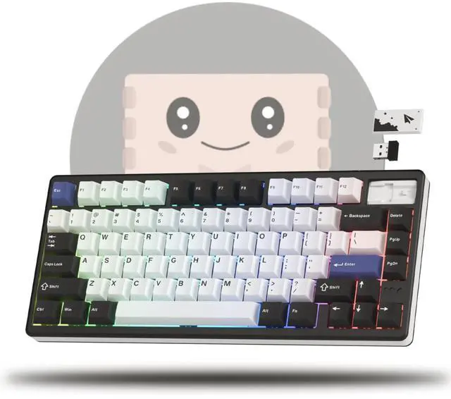 Main image of Womier 75% Keyboard Wireless, Creamy Mechanical Keyboard Gaming, CNC Aluminum with 8000mAh Battery, QMK/VIA Tri-Mode Key Board Custom Hot Swappable RGB Backlit for Windows/Mac/PC (SK71 PRO-Black)