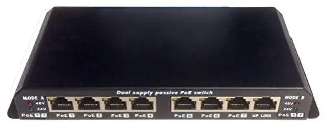 Main image of PoE Texas POES-8-7 | 8-Port Passive PoE Switch for 802.3af or 24-Volt Power Over Ethernet Devices | Power Supply NOT Included