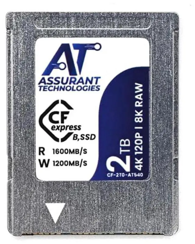 Main image of Assurant 2TB CFexpress Type B Memory Card 8K60p 4k120p RAW Video, 20p Burst Photo, Aluminum Silver [CF-2T0-AT540]