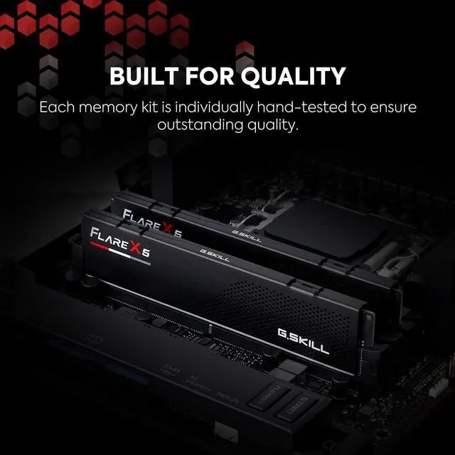 Alt view image 5 of 5 - G.SKILL Flare X5 Series (AMD Expo) DDR5 RAM 96GB (2X 48GB) 6000MT/s CL30-36-36-96 1.35V Desktop Computer Memory U-DIMM - Matte Black (F5-6000J3036F48GX2-FX5)