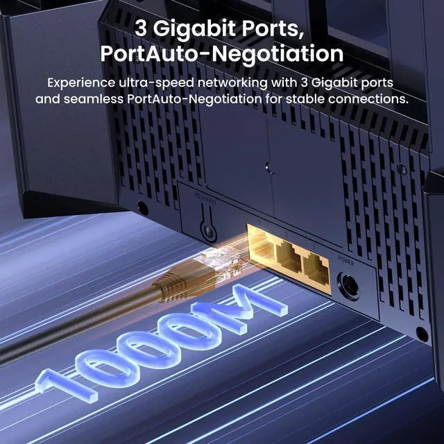Alt view image 5 of 5 - Tenda BE3600 Wi-Fi 7 Router - Dual Band Gigabit Router for Wireless Internet, 3x1G Ports, VPN, MLO, NFC, Easy Setup, Parental Control, Access Point Mode, Vertical WiFi (RE3L)