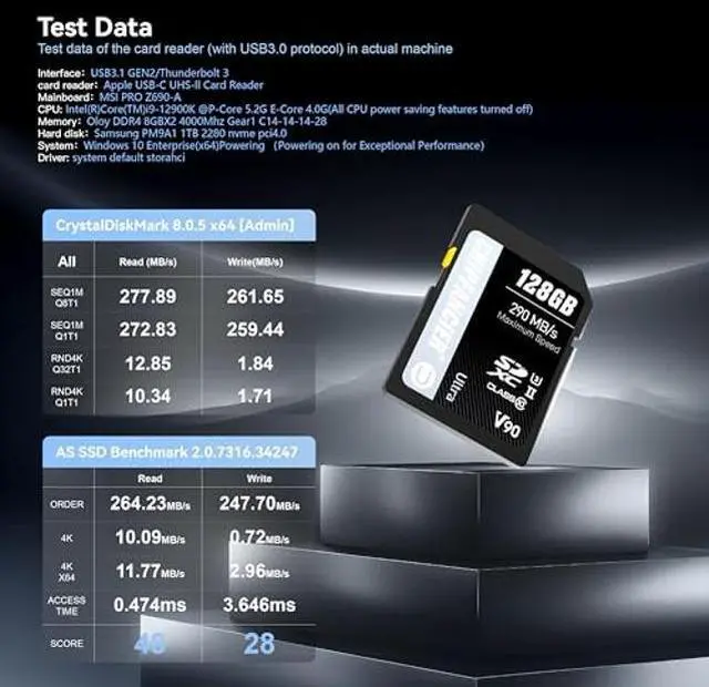 Alt view image 4 of 5 - CHIPFANCIER 256GB V90 SD Card SDXC UHS-II V90 Memory Card R290MB/s W290MB/s C10 U3 V90 Full-HD & 8K Video for Professional Photographers & Content Creators DSLR Mirrorless Cameras Black