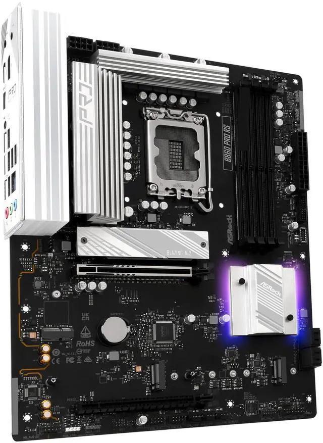 Alt view image 5 of 5 - ASRock B860 Pro RS Intel Core Ultra DDR5 8666 MHz 256GB M.2 LGA1851 ATX Motherboard SATA3 6.0 Gb/s PCIe 5.0 BIOS Flashback