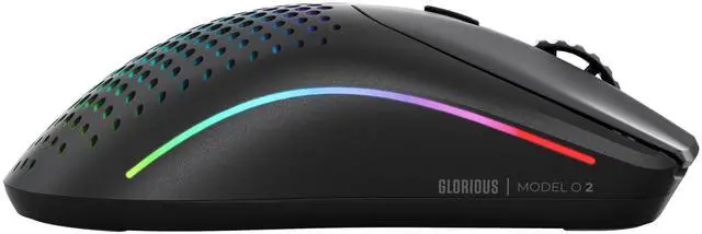 Alt view image 5 of 5 - Glorious Gaming Model O 2 Wireless Gaming Mouse - Hybrid 2.4GHz & Bluetooth Wireless, 68g Superlight, Long Battery Life, 26k BAMF 2.0 Sensor, RGB, Ambidextrous, 6 Buttons, PTFE Feet - Black