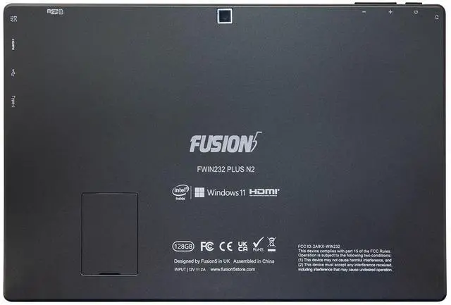 Alt view image 3 of 5 - Fusion5 10" Windows 11 Professional FWIN232 Plus N2 Ultra Slim Windows Tablet PC - 8GB RAM, 128GB Storage, USB 3.0, Micro HDMI, IPS HD Display, 5MP and 2MP Cameras, Bluetooth