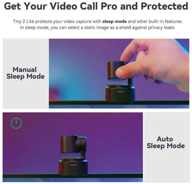 Alt view image 3 of 5 - OBSBOT Tiny 2 Lite AI-Powered 4K UHD PTZ Webcam,1/2" CMOS 4X Digital Zoom, AI Auto Tracking, Auto Zoom, Gesture Control 2.0, Beauty Mode,Preset Modes,LiveStream for Game/Meeting/Online Educate