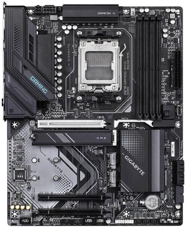Alt view image 2 of 5 - GIGABYTE X870 Gaming WIFI6 AMD AM5 LGA 1718 Motherboard, ATX, DDR5, 3X M.2, PCIe 5.0, USB4, WiFi 6, 2.5GbE LAN, EZ-Latch, 5-Year Warranty