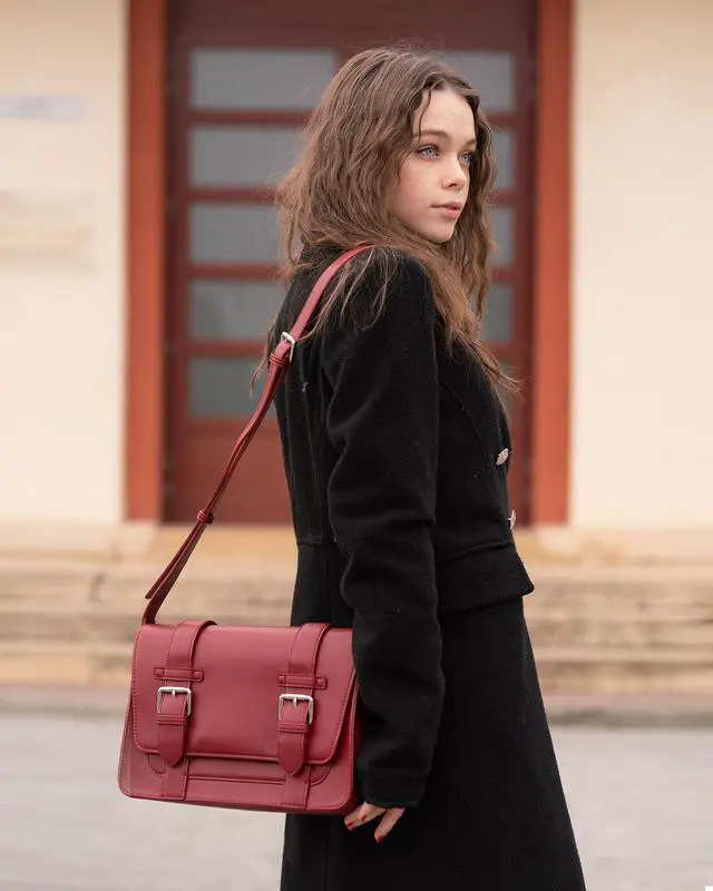 Alt view image 2 of 5 - ECOSUSI Women's PU Leather Crossbody Messenger Bag Vintage Satchel Purse for Work College Shoulder Handbags with Adjustable Straps