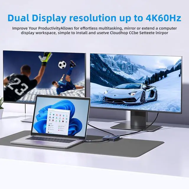 Alt view image 4 of 5 - Bytecc USB-C to HDMI 4K60Hz Dual Monitor Adapter,DisplayLink Adapter Compatible with M1/M2/M3 MacBook, Windows, Android, Support Extended Mode, USB 3.0, HDCP (USB-C to HDMI Dual Monitor)