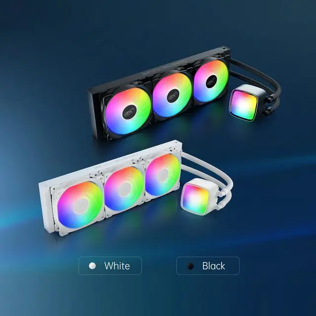 Alt view image 4 of 5 - Geometric Future Eskimo Pro - 360mm AIO CPU Liquid Water Cooler- RGB PWM Squama 2501W Fan x 3- Fit Intel(r) LGA 1700, AMD(r)AM5 - White- (GEO-EP-36W)
