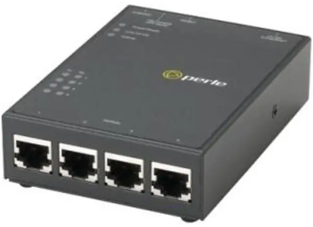 Main image of Perle IOLAN STS4D GR Secure Terminal Server - 512 MB - Twisted Pair - 1 x Network (RJ-45) - 4 x Serial Port - 10/100/1000Base-T - Gigabit Ethernet - Management Port - Wall Mountable, Desktop, Rail-mou