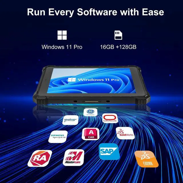 Alt view image 2 of 5 - CENAVA W10Y Rugged Tablet,10.1 Inch Windows 11 Pro Industrial Tablet,8GB+128GB,Intel Core(TM) i5-10210Y,IP68 Waterproof,700nit Sunlight Readable,4G LTE GPS WiFi Heavy Duty Outdoor Work PC