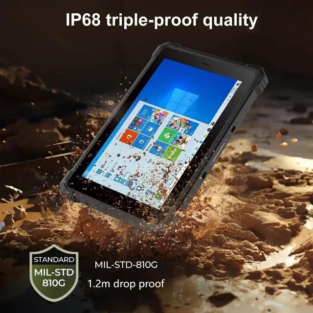 Alt view image 4 of 5 - CENAVA W10Y Rugged Tablet,10.1 Inch Windows 11 Pro Industrial Tablet,8GB+128GB,Intel Core(TM) i5-10210Y,IP68 Waterproof,700nit Sunlight Readable,4G LTE GPS WiFi Heavy Duty Outdoor Work PC