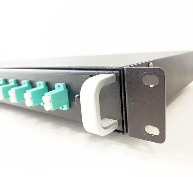 Alt view image 4 of 5 - 24 Strand 1U Fiber Optic Cable Rack Mount Enclosure with 12 LC Duplex Couplers for 19" Racks or Cabinets | Includes Splice Tray and Fusion Splice Sleeves 60mm Long (LC OM3 with Pigtails)