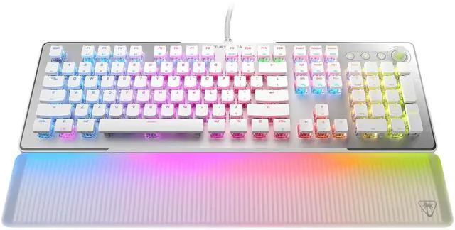 Main image of Turtle Beach Vulcan II Max - Optical-Mechanical PC Gaming Keyboard, Customizable RGB Illuminated Keys and Palm Rest, Smart Keys, Titan II Smooth Linear Switches, 200M Keystroke Durability - White