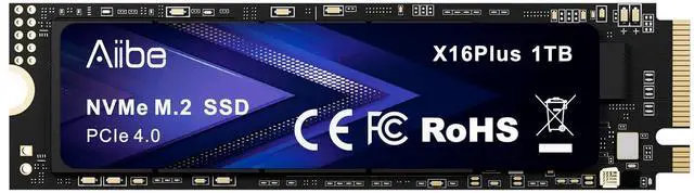 Main image of Aiibe X16Plus 1TB Internal SSD PCIe 4.0 NVMe M.2 SSD up to 7450MB/s, M.2 2280 SSD 1TB Internal Solid State Drive for Laptop, Game