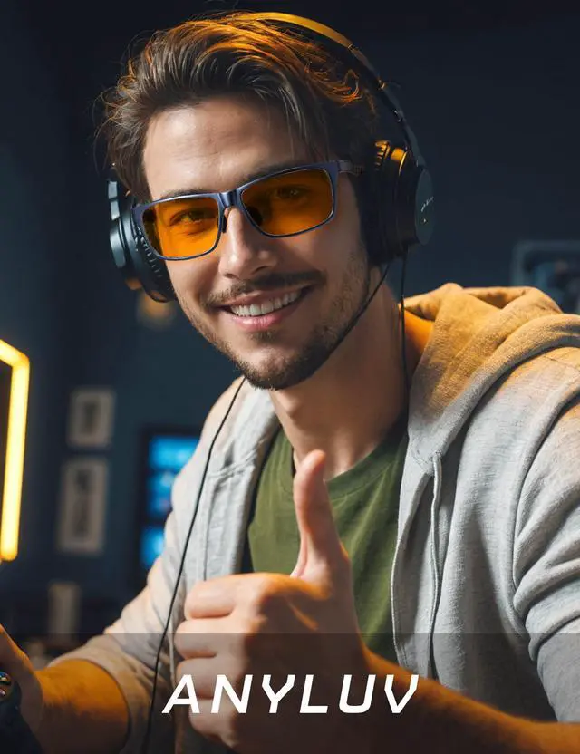 Alt view image 2 of 5 - ANYLUV Blue Light Blocking Glasses Men Computer Gaming Glasses Lightweight Al-Mg Metal Anti Eyestrain Eye Protection