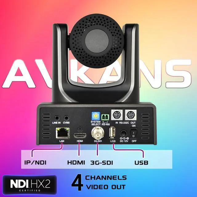 Alt view image 3 of 5 - AVKANS NDI PTZ Camera - 30X Auto Tracking Live Streaming with SDI/HDMI/IP Outputs for Church Worship School Sport Hospital Wedding Live Streaming (Newtek Official)