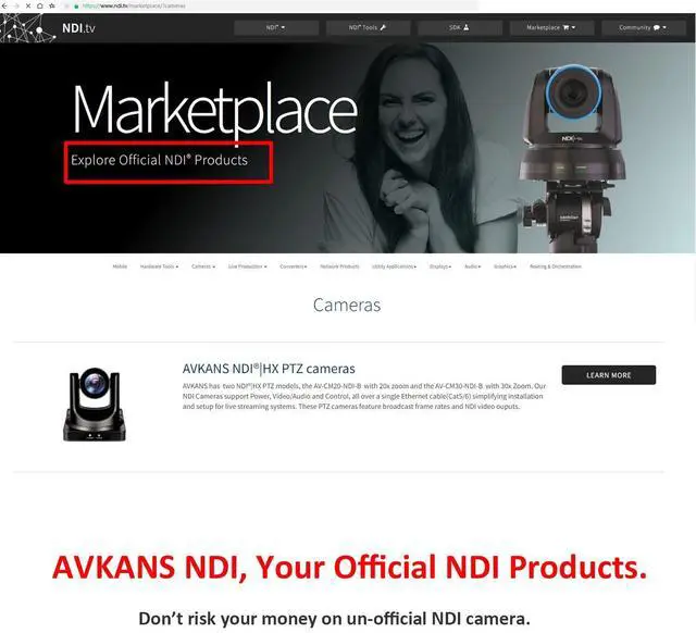 Alt view image 4 of 5 - AVKANS NDI PTZ Camera - 30X Auto Tracking Live Streaming with SDI/HDMI/IP Outputs for Church Worship School Sport Hospital Wedding Live Streaming (Newtek Official)