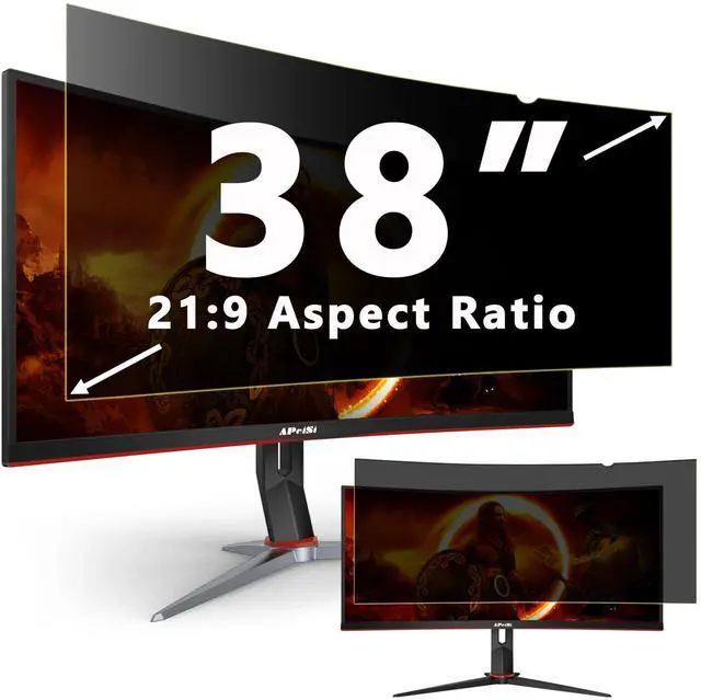 Main image of 38 Inch Computer Privacy Screen Filter for 21:9 Ultrawide Curved Monitor - Anti Glare and Anti Blue Light Protector Guard