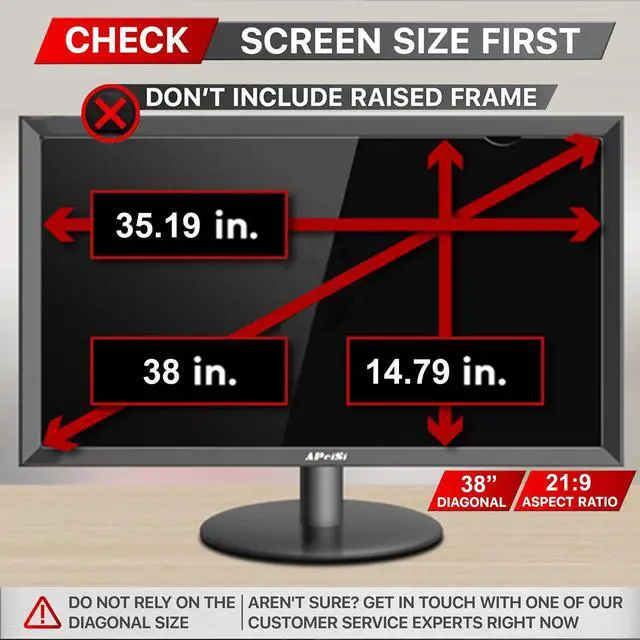 Alt view image 2 of 5 - 38 Inch Computer Privacy Screen Filter for 21:9 Ultrawide Curved Monitor - Anti Glare and Anti Blue Light Protector Guard