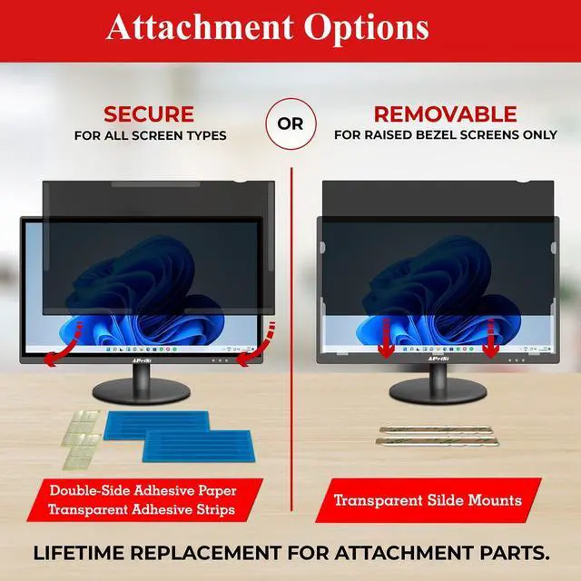 Alt view image 5 of 5 - 38 Inch Computer Privacy Screen Filter for 21:9 Ultrawide Curved Monitor - Anti Glare and Anti Blue Light Protector Guard