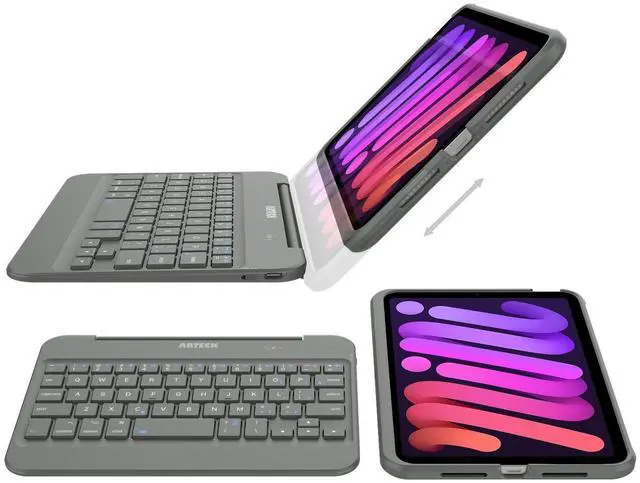 Alt view image 5 of 5 - Arteck iPad Mini A17 Pro (8.3-inch) Keyboard Case, Bluetooth Keyboard with Protection Shockproof Case for Apple 8.3-inch iPad Mini A17 Pro and Mini 6