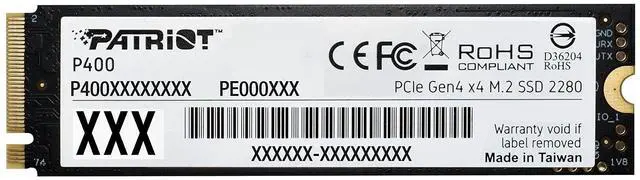 Alt view image 5 of 5 - Patriot P400 4TB Internal SSD - NVMe PCIe M.2 Gen4 x 4 - Compatible with PS5 Solid State Drive - P400P4TBM28H
