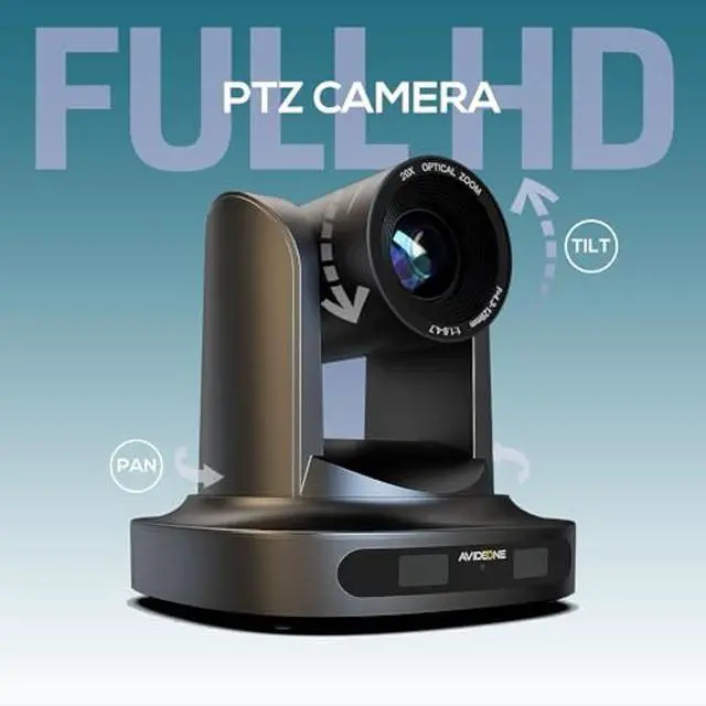 Alt view image 3 of 5 - AVIDEONE 20X Optical Zoom NDI PTZ Camera with HDMI 3G-SDI, RS232/RS485, PoE IP Live Streaming for Multi-Camera Video Production (Black)