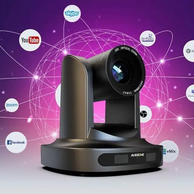 Alt view image 5 of 5 - AVIDEONE 20X Optical Zoom NDI PTZ Camera with HDMI 3G-SDI, RS232/RS485, PoE IP Live Streaming for Multi-Camera Video Production (Black)