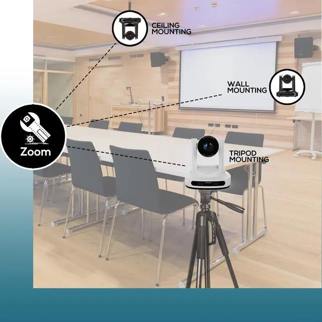 Alt view image 4 of 5 - AVIDEONE 30x Optical Zoom PTZ Camera with HDMI, 3G-SDI, PoE IP Live Streaming, 1080P HD Video for Church Services, Education, Healthcare(White)