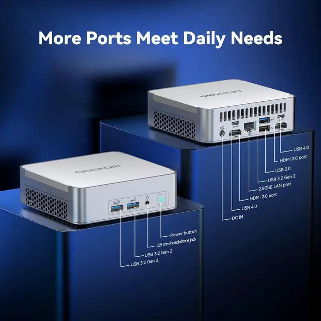 Alt view image 3 of 5 - GEEKOM Mini PC XT13 Pro, Intel Core i9 13900HK (14C/20T, Up to 5.4GHz, 24MB)Business Desktop Computers, 32GB DDR4 RAM 1TB PCIe 4.0 SSD, 2xUSB4/8K HDR/WiFi 6E/BT5.3/Windows 11 Pro Office Mini Computers