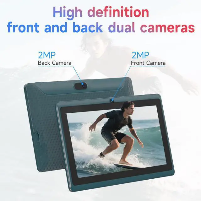 Alt view image 5 of 5 - Android 14 Tablet 7 inch Tablets with Case, 8GB RAM 32GB ROM 1TB Expand, Quad-Core Processor Tablet PC, 1024 x 600 IPS Screen, Dual Camera, 3000mAh Battery, Bluetooth, WiFi, GMS, Widevine L1, Navy